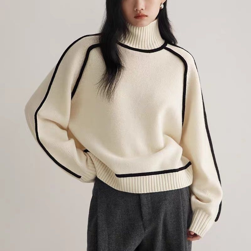 Stickat |  Dam Contrast Shane Medina Knitted Sweater Dam Dam