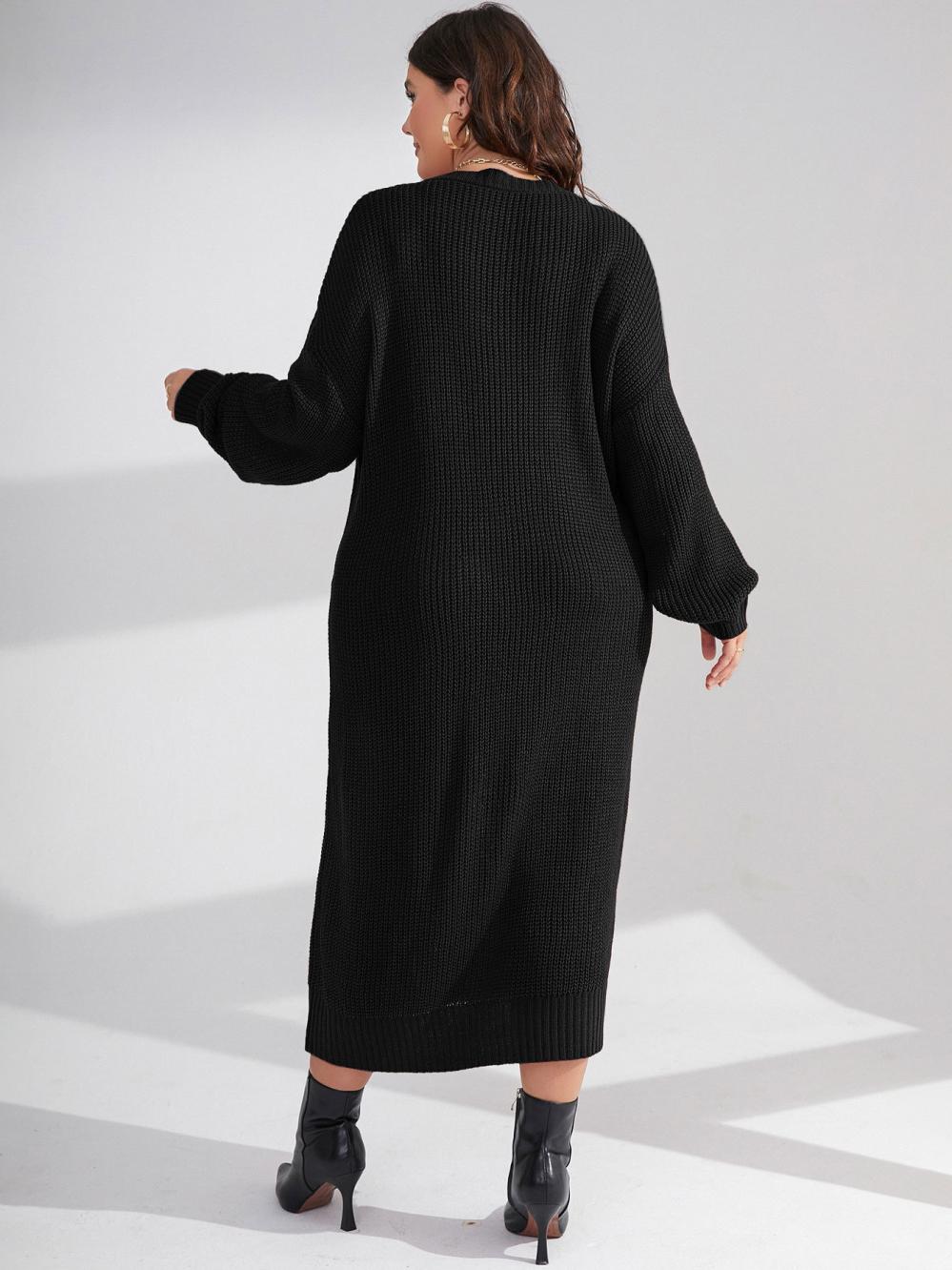 Stickat |  Dam Ril Crew Neck Midi Dress Dam Dam